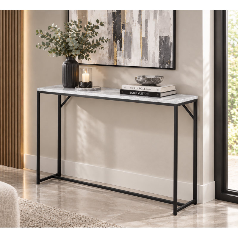 Kalyssa 80cm Console Table, White, Black