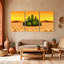 Cactus, paysage désertique avec cactus et montagnes, ensemble de 3 impressions sur toile-1024147562