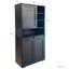 Armoire de buanderie avec portes et tablette, panier à linge inclinable, plusieurs espaces de rangement, style autoportant, tablette ouverte, tablette réglable-125002905