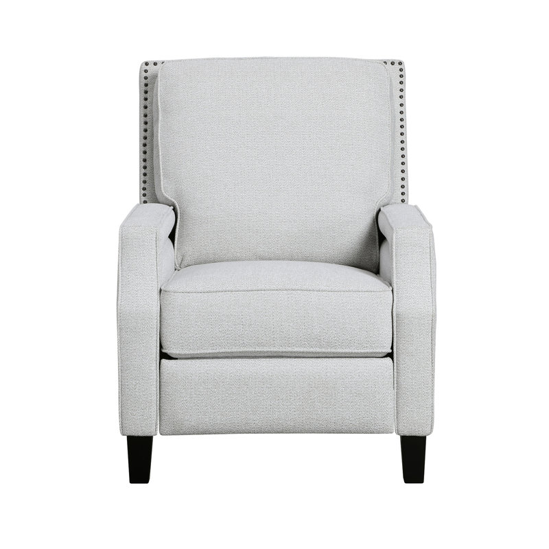 Fauteuil inclinable à dossier poussoir de style transitionnel en chenille de style transitionnel à dossier poussoir