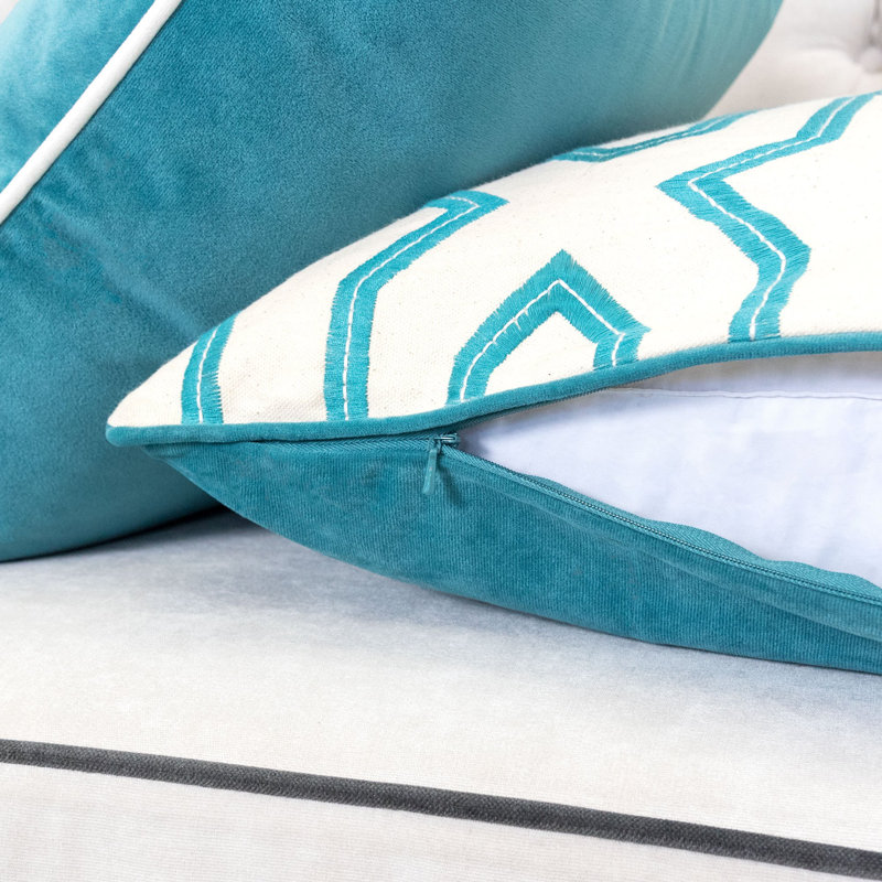 Embroidered Cotton Throw Pillow