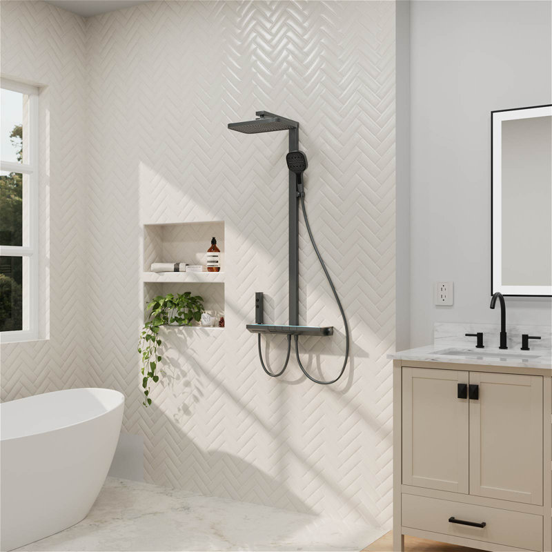 Système de douche complet de luxe avec valve brute