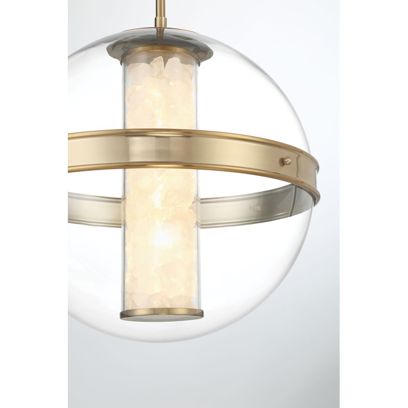 Brayden Studio® Gokul - Wide Led Pendant In Celeste Brass Finish, 18.38" H x 16.63" W x 16.63" D, 4