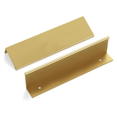15 Pack 256mm Gold Finger Edge Pulls Drawer Finger Pulls Champagne Gold Kitchen Hardware Handles Bedroom Dresser Drawers