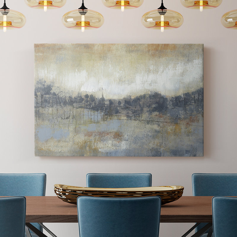 Cool Grey Horizon I -Galerie enveloppée Cavas, H 32 po x l 48 po