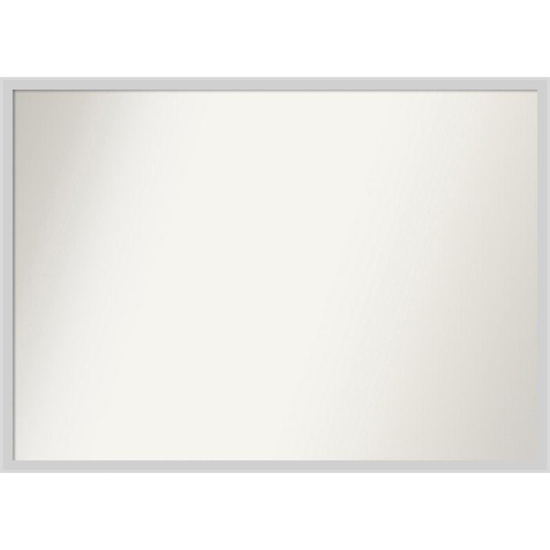 Incline Non-Beveled Wood Framed Wall Mirror, Silver, 28.5" x 39.5"