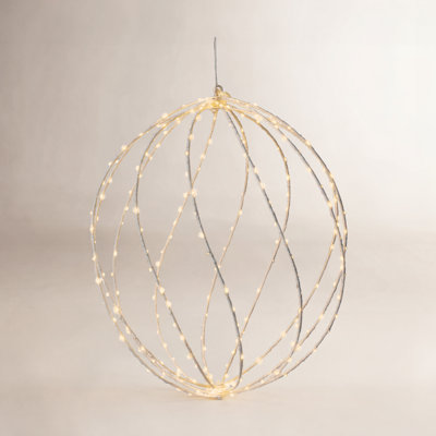 Twinkle Lit Sphere, White, Large