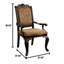 Ensemble de 2 chaises avec accoudoirs en bois massif rembourrées en tissu et rembourrées