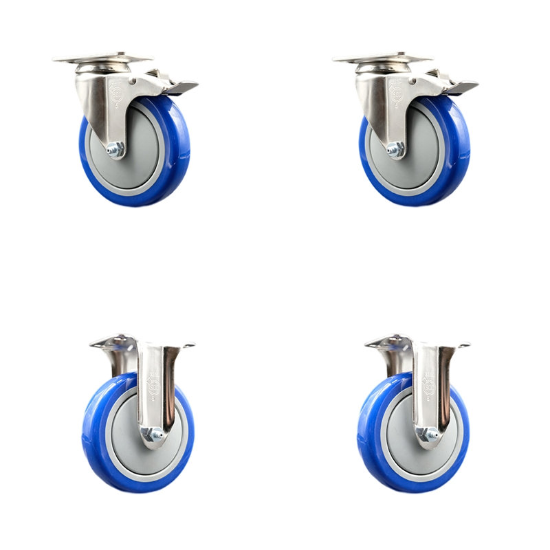 Polyurethane Casters, Blue