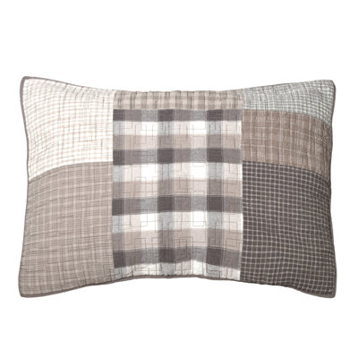 Donna Sharp Smoky Square Pieced Cotton Quilted Standard Sham