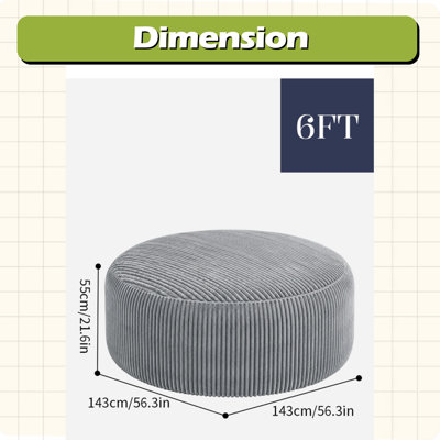 Upholstered Corduroy Pouf