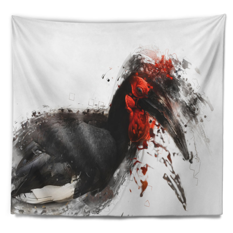 Tapisserie d'oiseaux exotiques relaxants, H 32 po x l 39 po