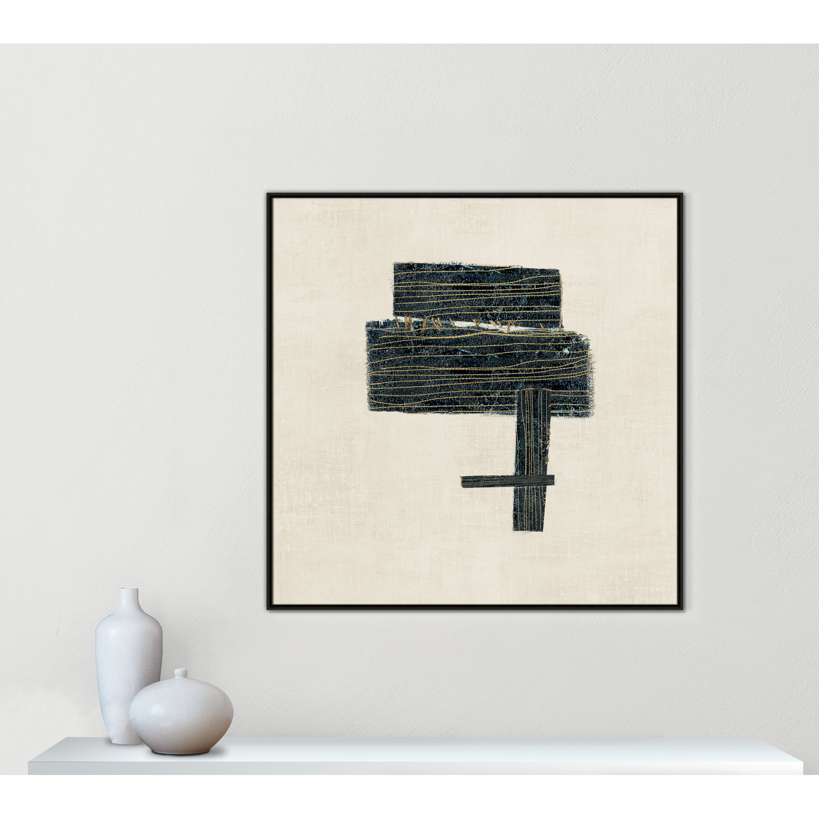 Stiched I Print by , Espresso, 46.5" H x 46.5" W