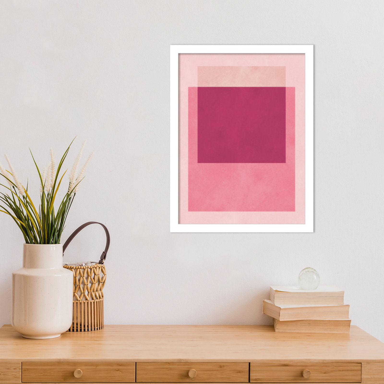 Overlapping Geometry 12 Print, White, 17" H x 13" W