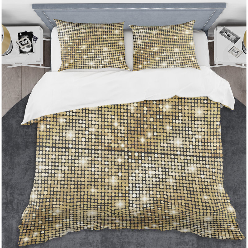  Ensemble de housse de couette à mosaïque abstraite Mid-Century, Housse de couette double / grand et 2 taies décor