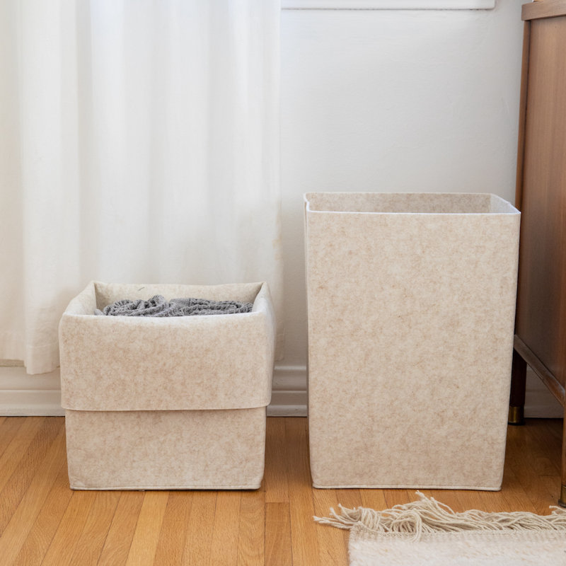 Felt Storage Bin, Beige