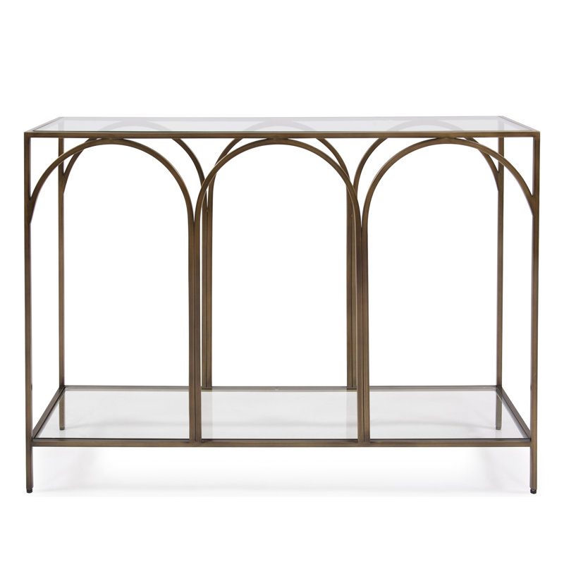 Serse 42'' Glass Top Console Table