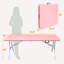Table portative rose pour le plaisir en plein air - pliante 6 pi, imperméable, stable, pliable, portable, haute résistance, idéale pour le camping et les pique-niques
