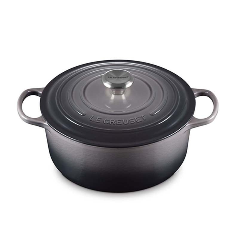 Le Creuset Signature Enameled Cast Iron Round Dutch Oven with Lid, Oyster, 5.5 quarts