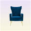Fauteuil d'appoint rembourré en velours-84553041