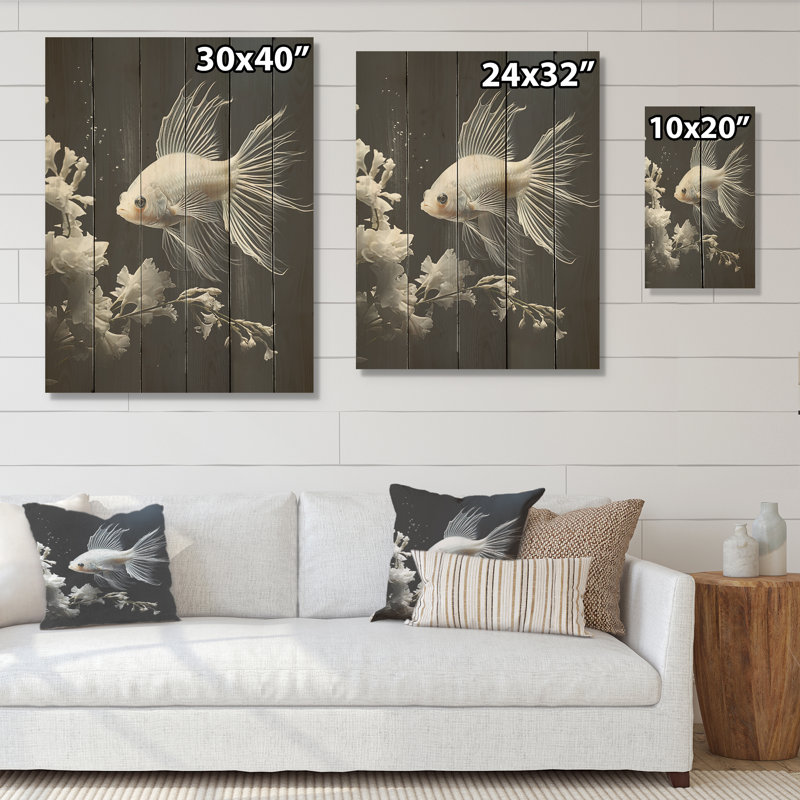 Corail, papillon, aigue-marine, aventure I - papillon, art mural en bois sur bois de pin naturel, H 32 po x l 24 po