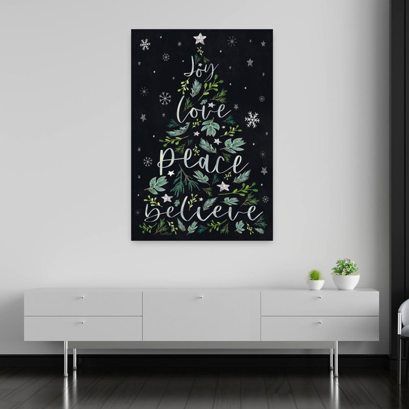 Joy, arbres de Noël abstraits, art contemporain de Noël, H 60 po x l 40 po