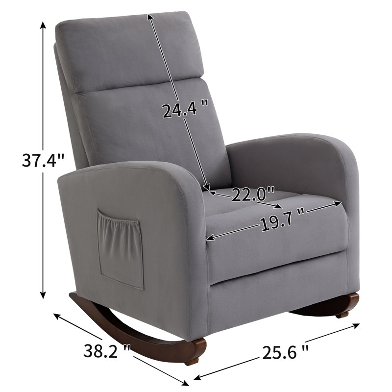 Solid Wood Rocking Chair, Gray