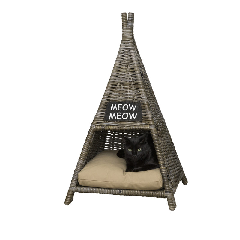 Lit pour chat en rotin tissé à la main Elmi Tiki