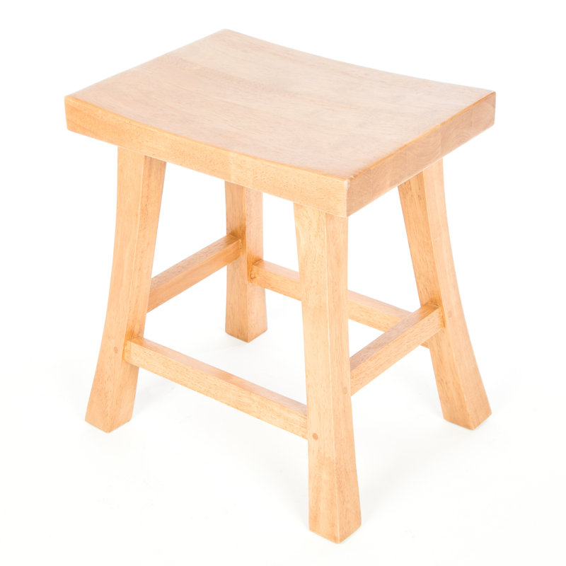 Accent Solid Wood Accent Stool, Light Wood