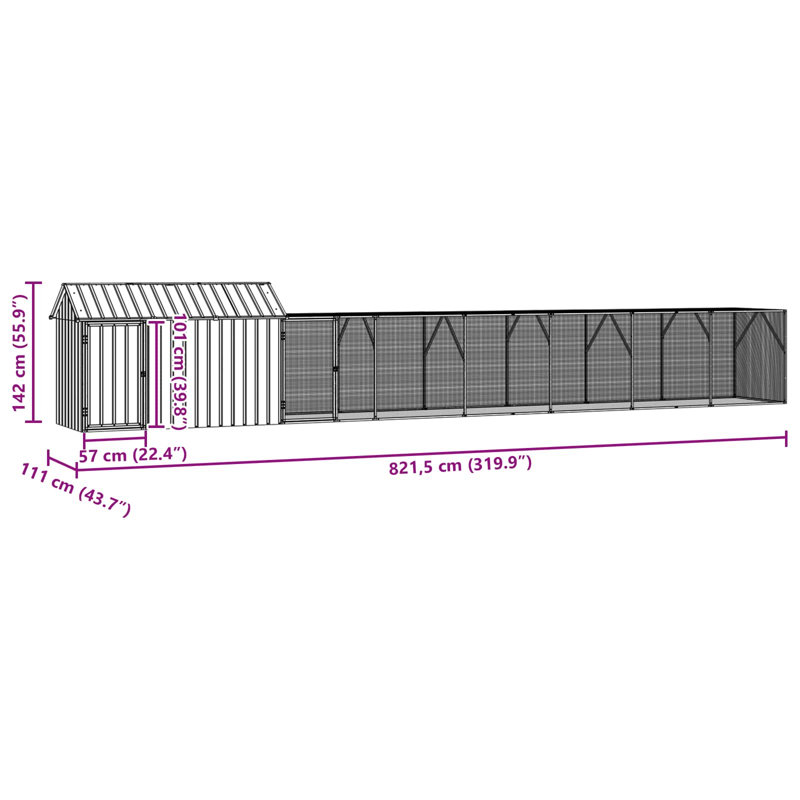 142cm Galvanised Steel Floor Bird Cage