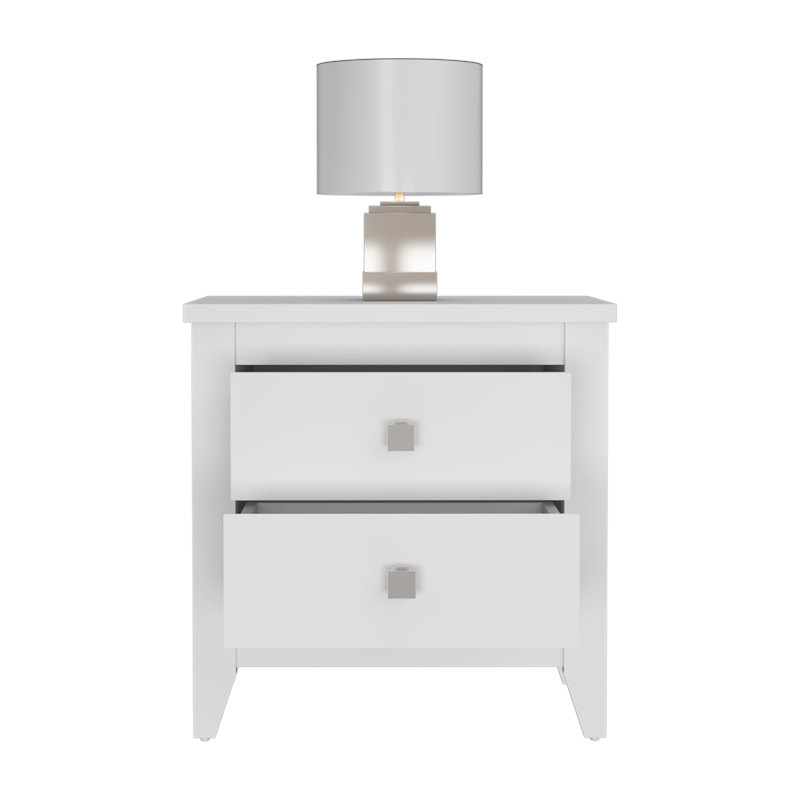 2-Drawer Nightstand White