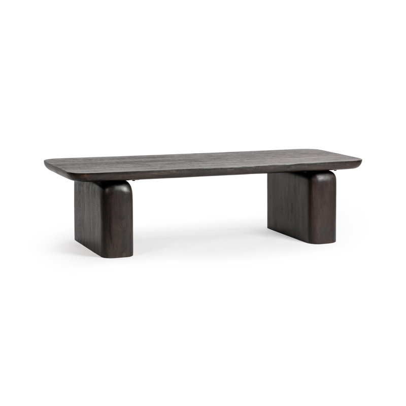 Chloe Solid Wood Sled Coffee Table, Truffle Roast