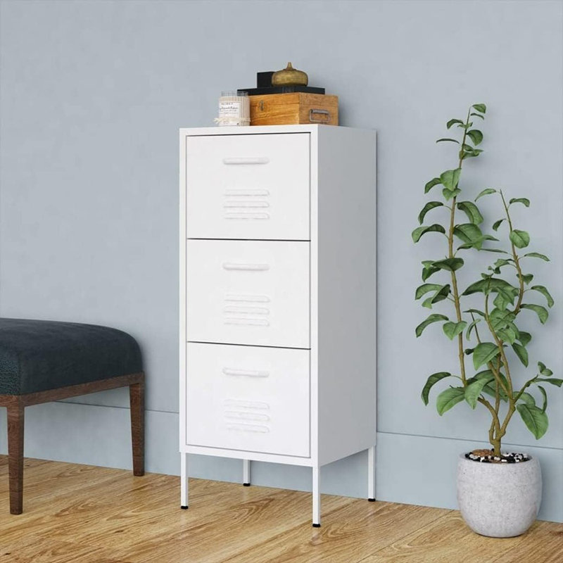 Armoire de rangement en acier blanc