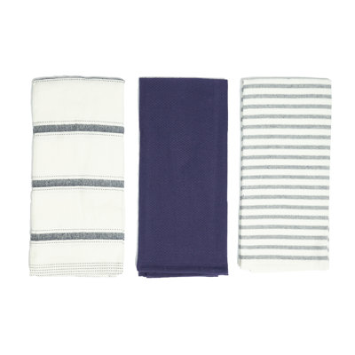 Nautica 100% Cotton 3 Piece Dish Cloth Set