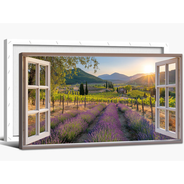 The Holiday Aisle® Spring Canvas Wall Art Open Window Landscape Nature ...