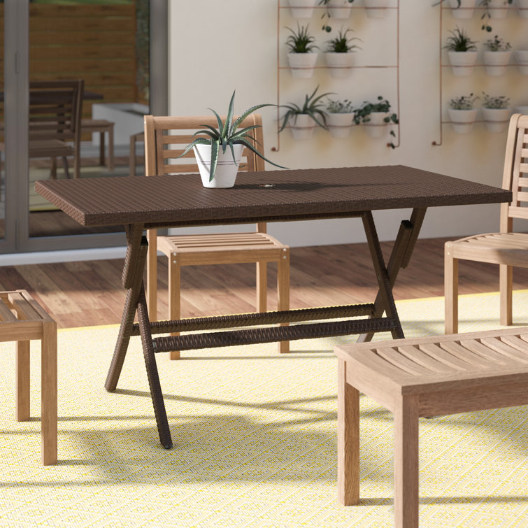 Copher Folding Wicker Dining Table