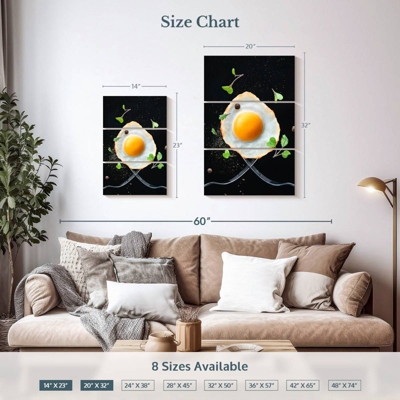 Yarlin Fried Egg For Breakfast, 32" H x 20" W