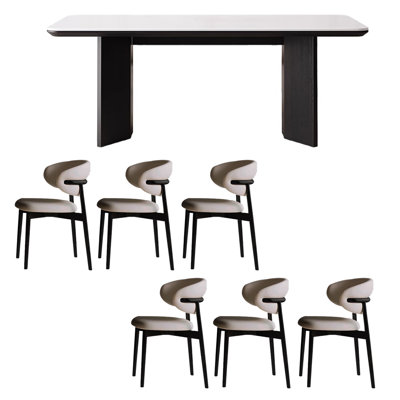 Nordic solid wood minimalist rock table