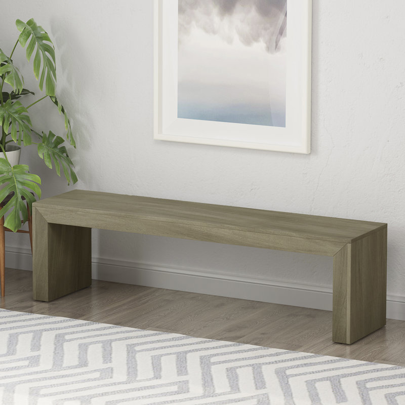 Banc de salle à manger en bois d'acacia, gris et taupe