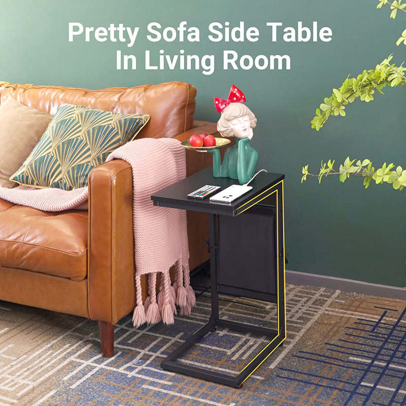 Solid Wood Top End Table Set
