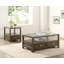 Table de bout l 26 po x P 22 po x H 24 po Table de bout en bois brun et plateau en verre