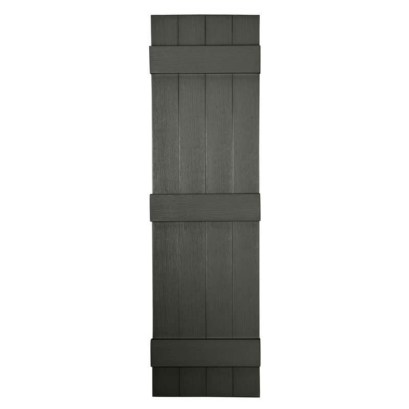 Persiennes personnalisées à 4 planches fermées, Gris foncé, 58"