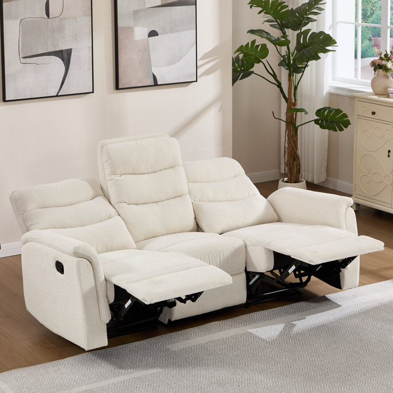 Canapé inclinable manuel rembourré Garst, Beige