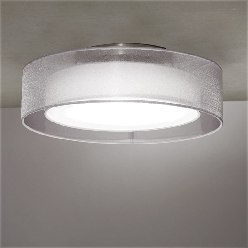 Metropolis 1 - Light Shaded Drum LED Semi Flush Mount, 5.75" H x 24" W x 24" D