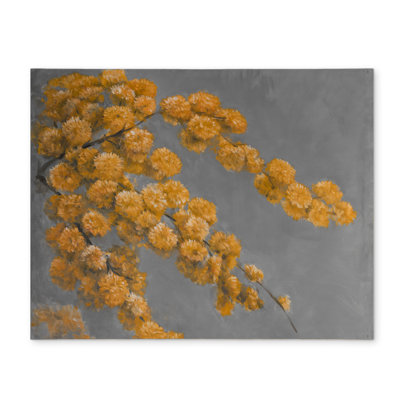 Golden Wattle Plant Gray Polyester Placemat | Home Decor
