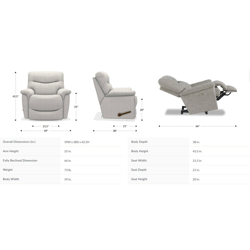 Fauteuil inclinable manuel berçant en cuir James, Cuir assorti noyer