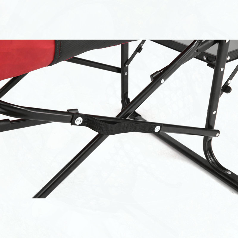 Heavy Duty Oversized Director''s Chair – Portable Folding with Side Table & Cup Holder, Red, Red