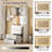 LED Makeup Vanity Table with Adjustable Lighted Mirror - 3-in-1 Vanity Desk with Storage Stool, Flip Top Design, 5 Storage Spaces - White Bedroom Vanity Set with Cosmetic Organizer