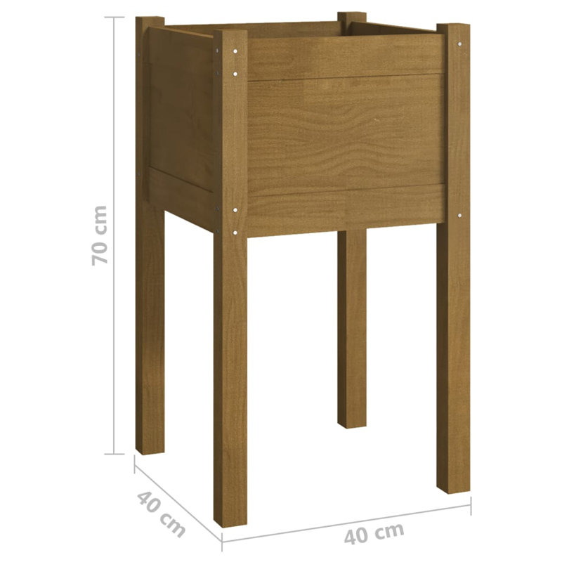Hadwyn Wood Pot Planter, Honey Brown, 27.6" H x 15.7" W x 15.7" D
