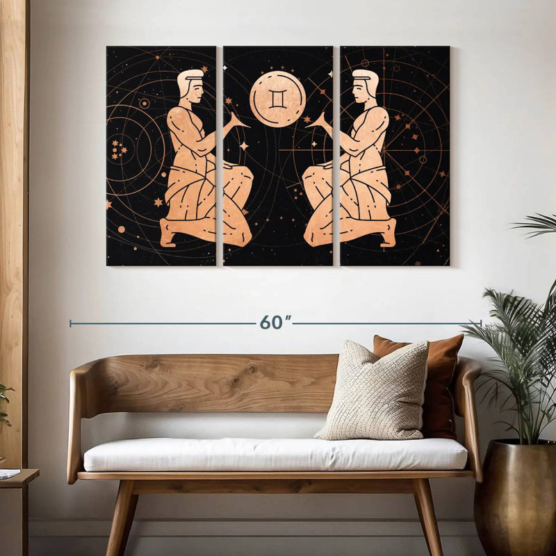 Signe du zodiaque Adella Gemini, H 32 po x l 50 po